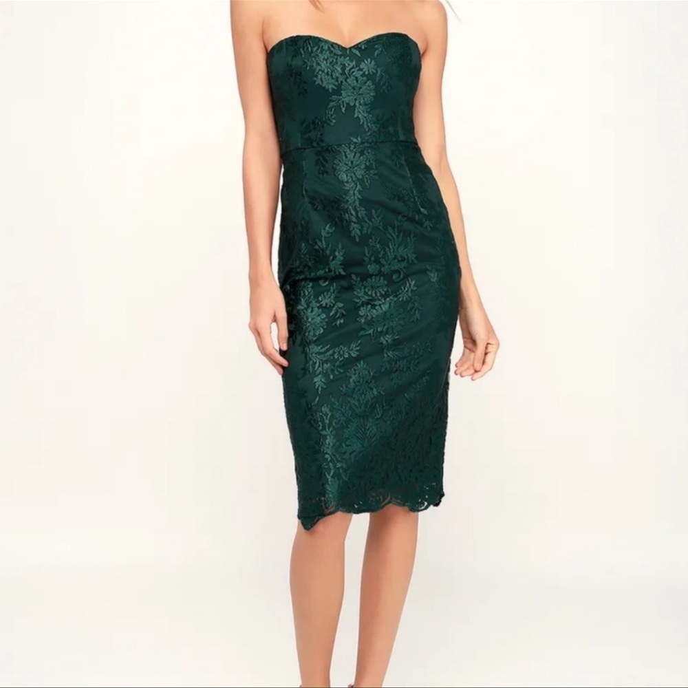 Lulus What a Knockout Embroidery Strapless Dress size Small